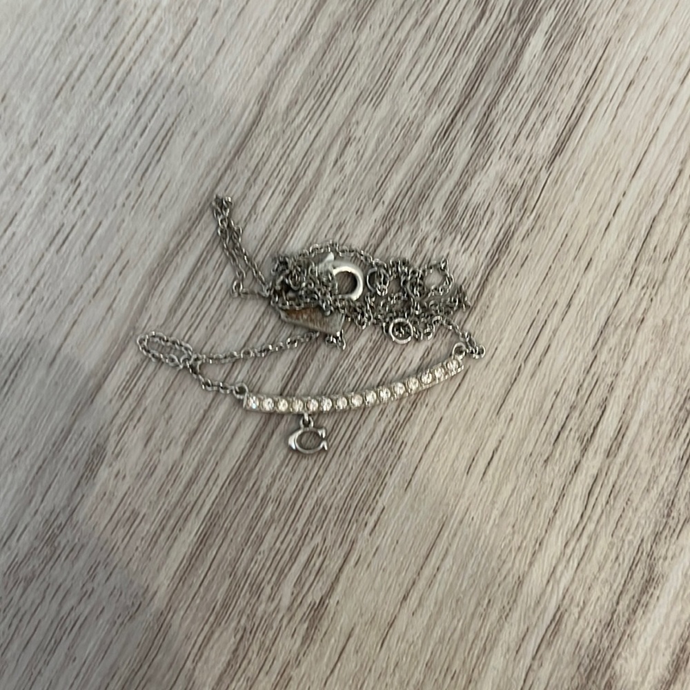 Silver coach necklace